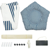 Blue Stripes Pets Teepee Tent, Easy Assembling With 5 Wooden Poles ,Removable and Washable Cat Dog Playhouse