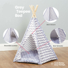 Factory Wholesale Grey Chevron Pets Teepee Bed For Cat/Kitten/Dog/Puppy Tipi Play Tent House