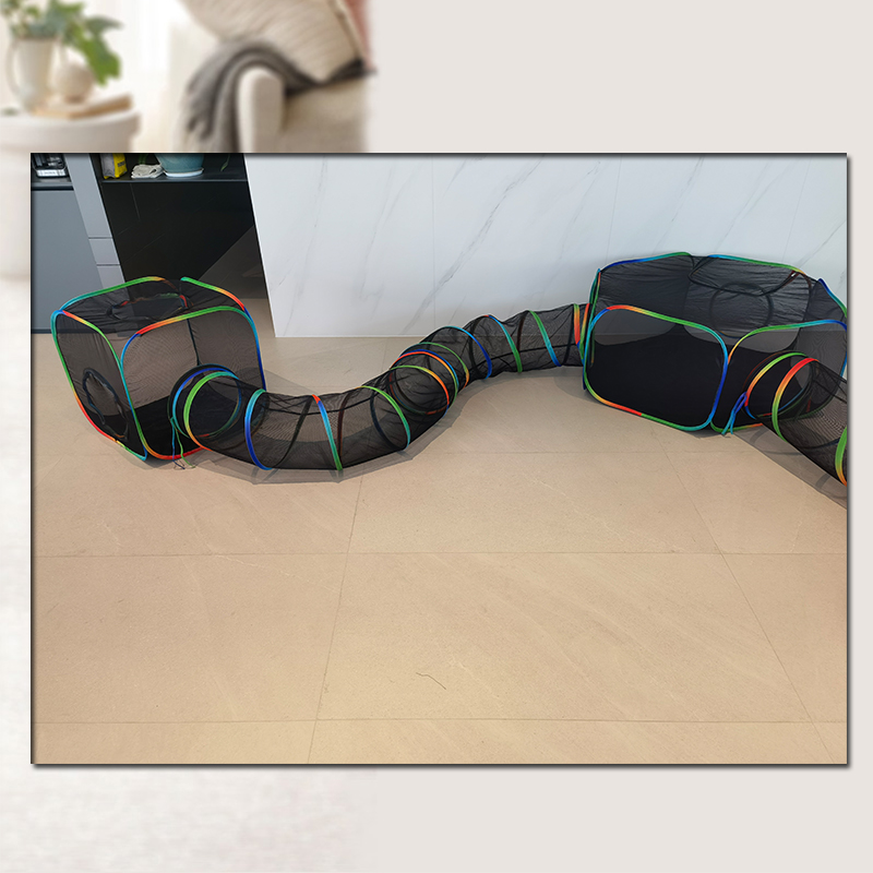 Set of 5 Outdoor Rainbow Cat Enclosures Pet Playground Kitty Small Animals Rabbit Guinea Pig Playpen Square Olive Tent with Tunnel