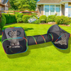 3 Pcs Outdoor Rainbow Cat Enclosures Pet Playground Kitty Small Animals Rabbit Guinea Pig Playpen Square Olive Tent with Tunnel