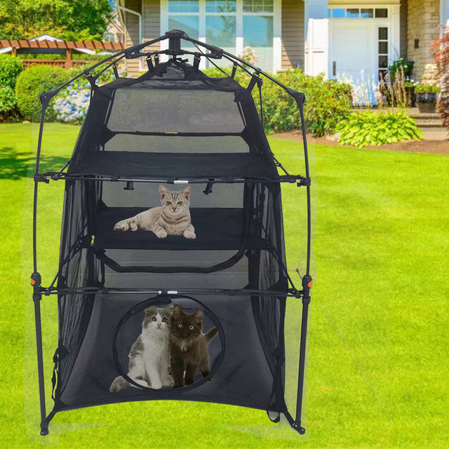 Wholesale Factory Price Automatic Catio Outdoor Cat Enclosure With Carry Bag Portable Cat Tent