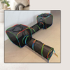 Set of 4 Outdoor Rainbow Cat Enclosures Pet Playground Kitty Small Animals Rabbit Guinea Pig Playpen Square Tent with Toy Tunnel
