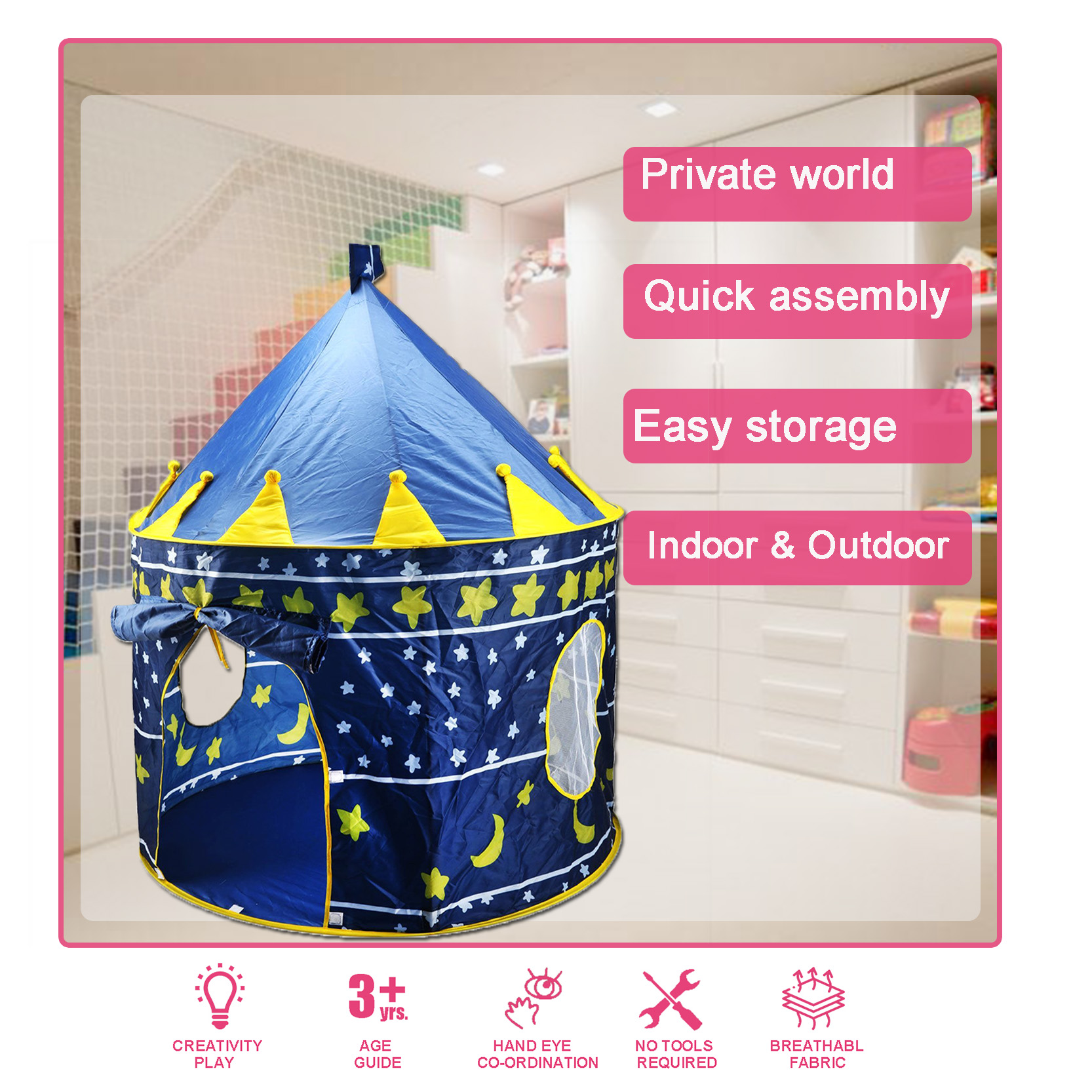 blue castle tent