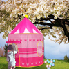 CPT7138 pink color with crown pattern easy folding pop up princess kids castle tent