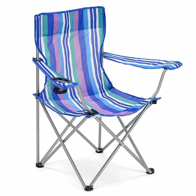 Striped Camping Chair Kids Children Folding Fishing Hiking Picnic Garden Beach Seating
