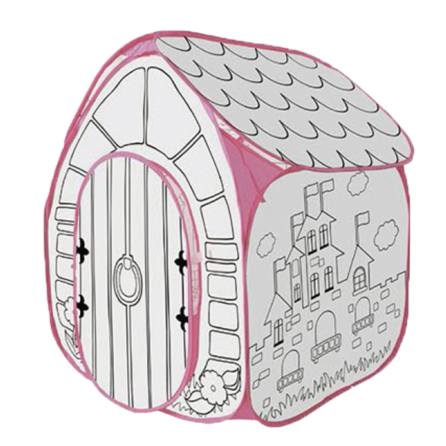 Unicorn Fortable Pop Up House Playtent,DIY Handprint With Six Washable Color Pens ,Easy to Operate