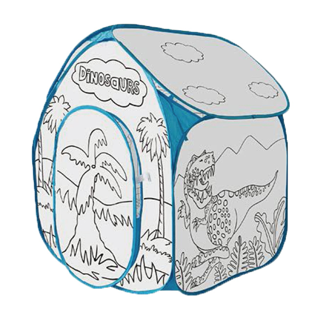 Dinos Pop Up Kids Play Tent For Boys Girls, DIY Print With Imagine, Gamehouse Use for Indoor Outdoor