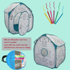 Forest Theme Portable Pop Up House Tent,DIY Colored With Six Washable Color Pens ,Reusable For Indoor Outdoor