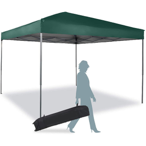 Green Outdoor 10' x 10' Pop Up Canopy Tent,Wheeled Bag Camping Garden Pavilion Pop Up Gazebo Canopy