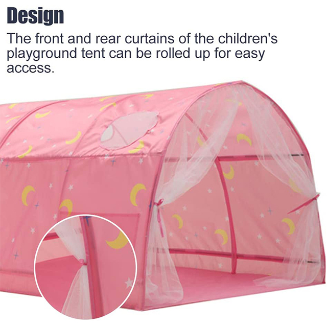 Pink Portable Kids Bed Tent,Baby Toddlers Sleeping Tent with Double Net Curtain for Boys Girls Bedroom Decor