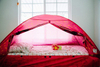 Pink Kids Play Tents With Star Moon Window,Secret Castle Bed Tent For Girls Boys