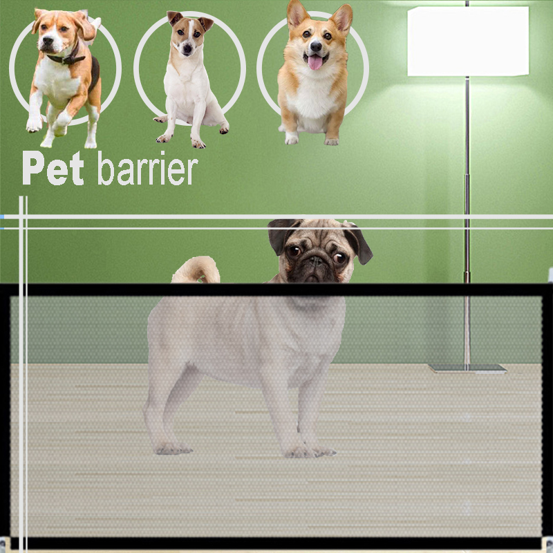 Pet Barrier Fences Portable Folding Breathable Mesh Dog Gate Pet Separation Guard Isolated Fence 