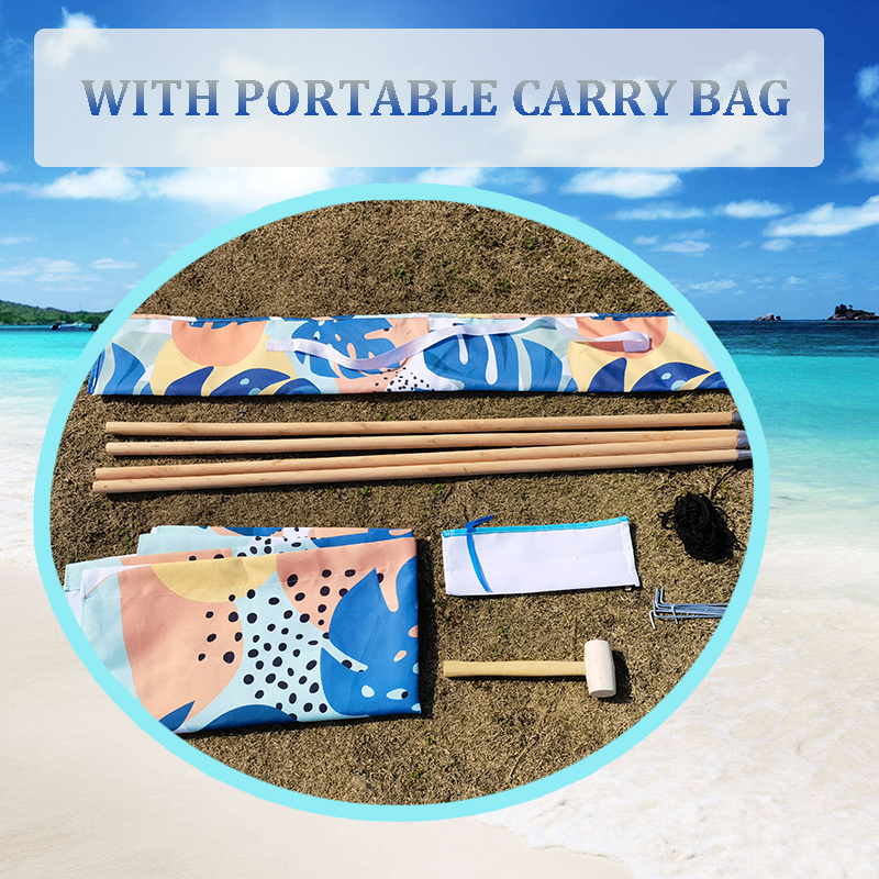 New Design Wholesale Custom Printed Windbreak Holiday Garden Camping Beach Sun Shade 