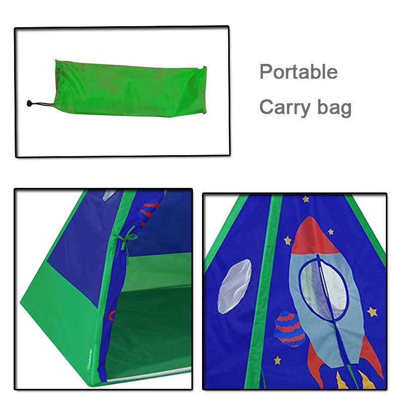 Universe space theme sturdy playhouse easy set up and folding Kids teepee ten with protable carry case