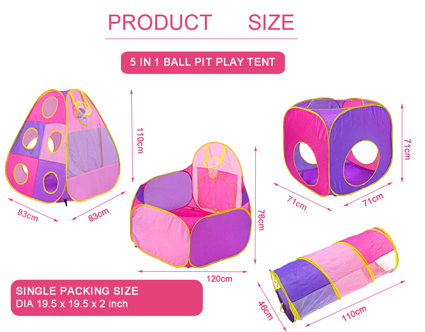 kids toy tent with tunnel