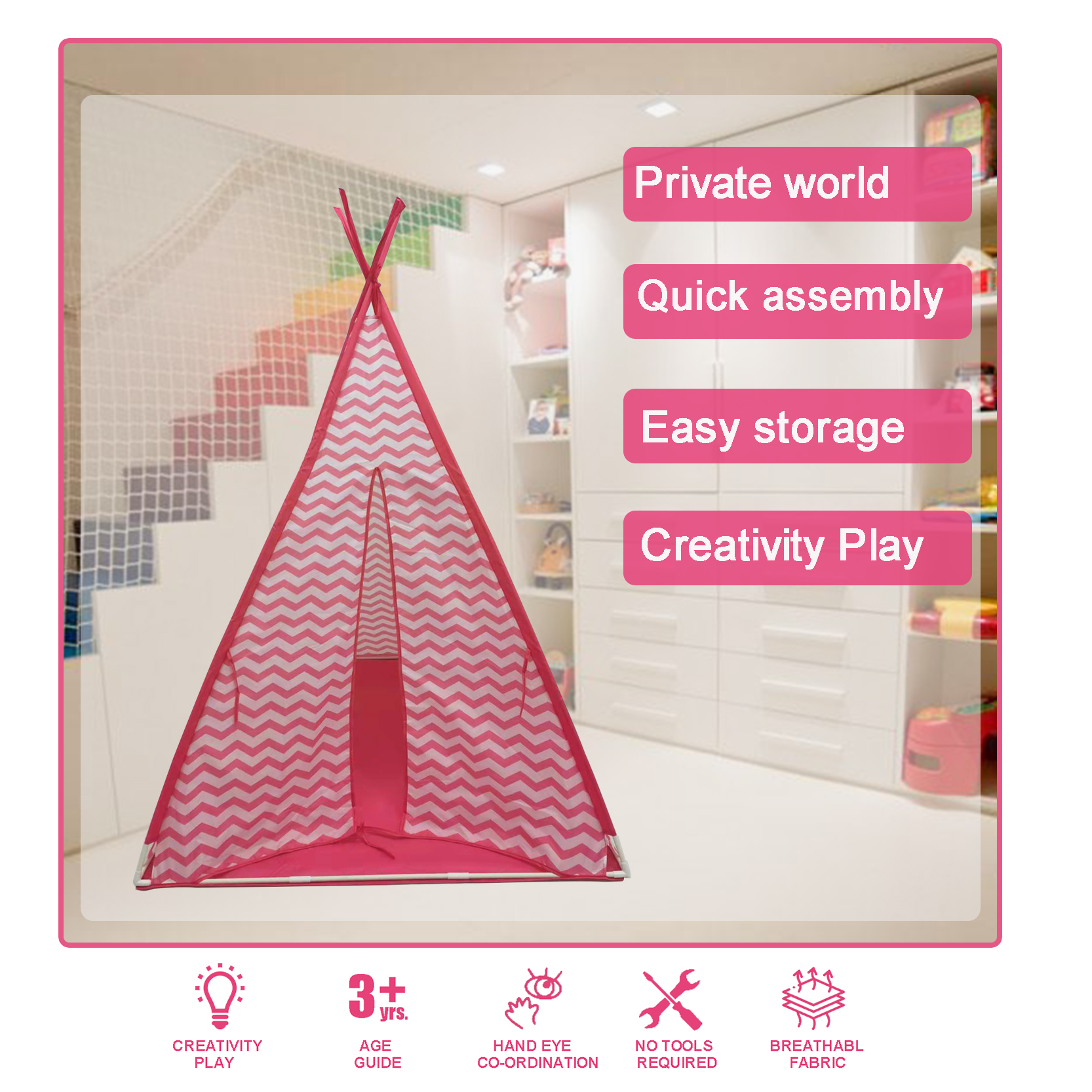 striped teepee play tent