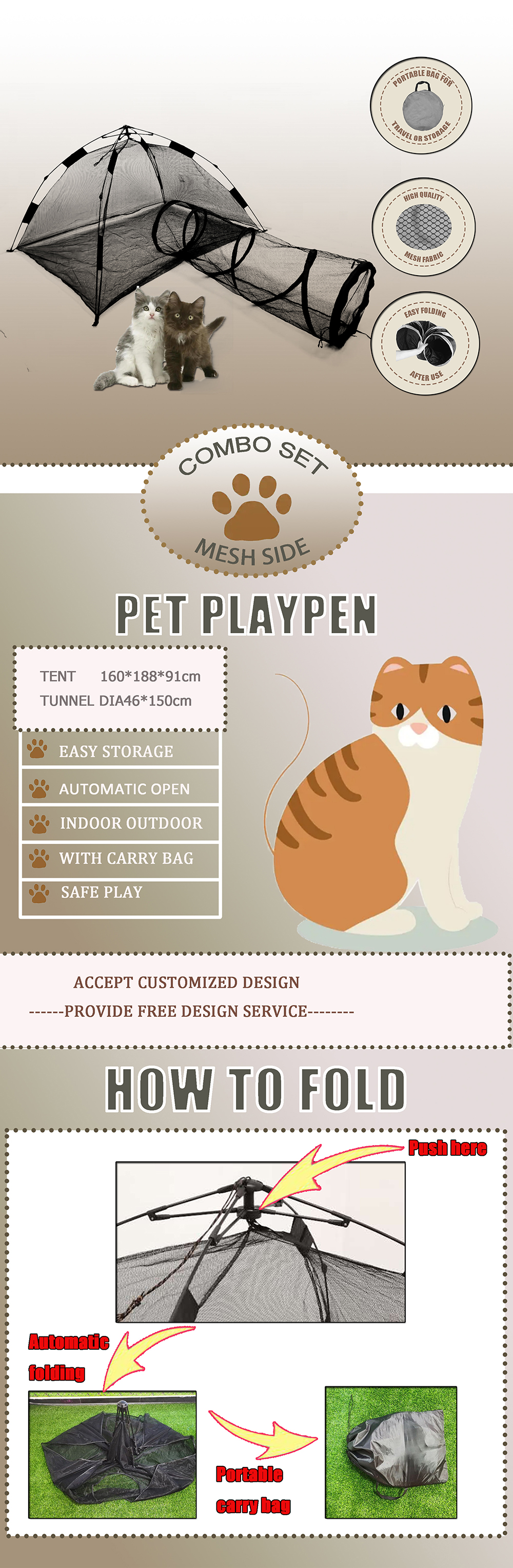 pet playpen with tunnel