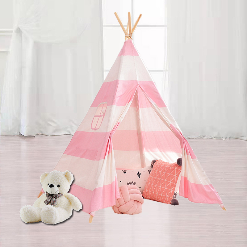 Pink stripe kids teepee