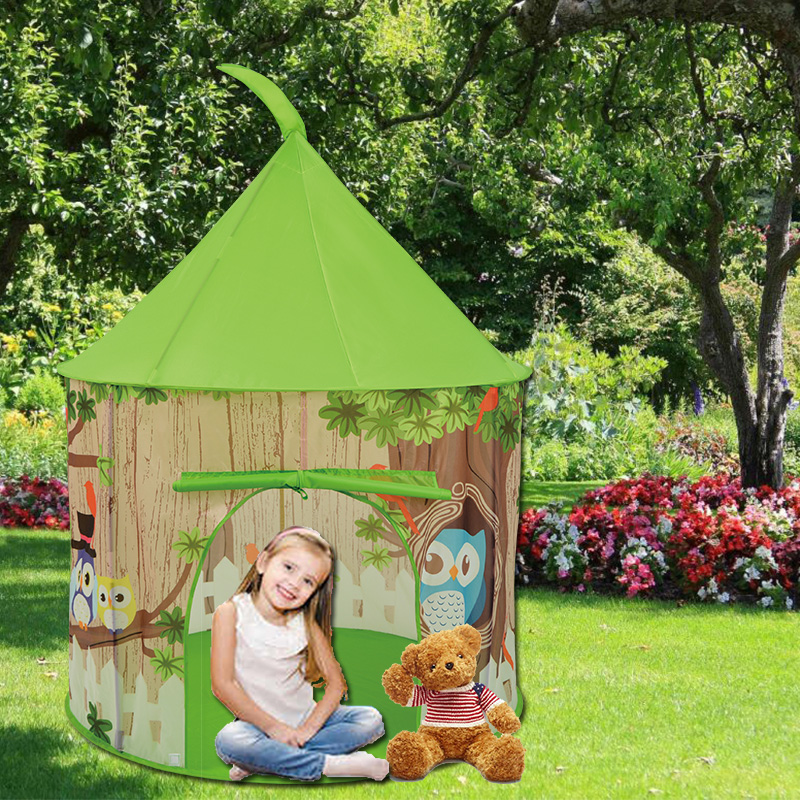 Owl Kids Castle Tent With Portable Carry Bag Use Home Yard Easy Assemble