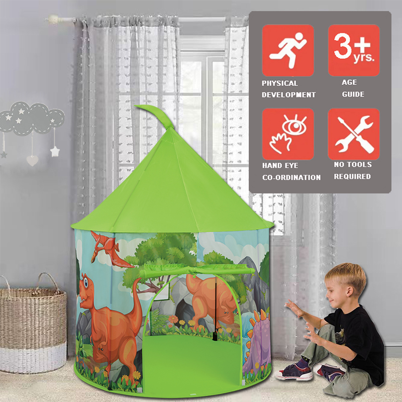 Dinosaur Kids castle tent for Toddler Boys & Girls Foldable Dino Indoor Outdoor Playhouse Fort with Games