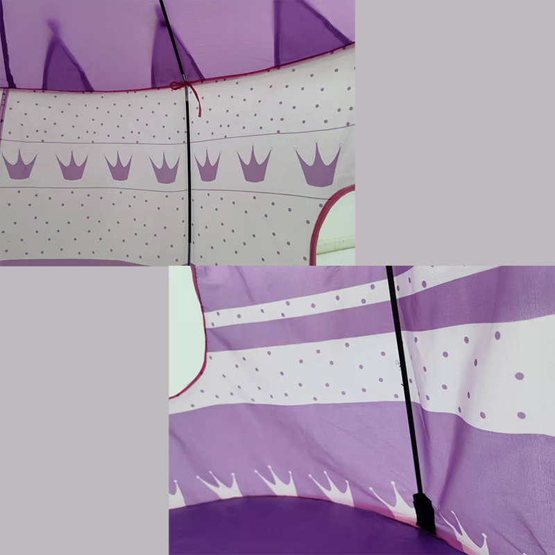 Purple princess with crown Durable easy assembling high quality unique design top selling castle tent