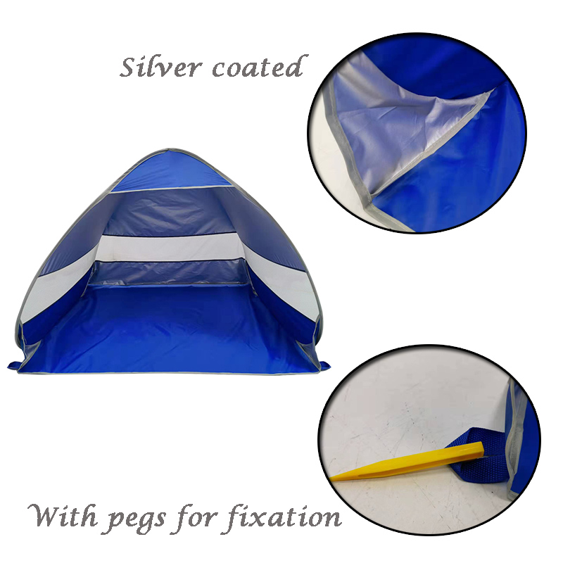 Blue Pop Up Beach Tent Sun Shelter Anti UV Protection