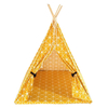Yellow Cat Dog Pet Teepee Easy Assemble With Wooden Poles And Carry Bag