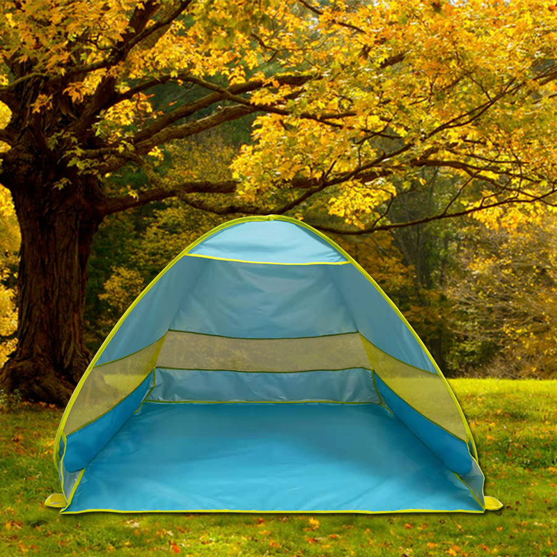 Blue Easy Set-up Beach Tent Automatic Pop Up Instant Beach Shade 