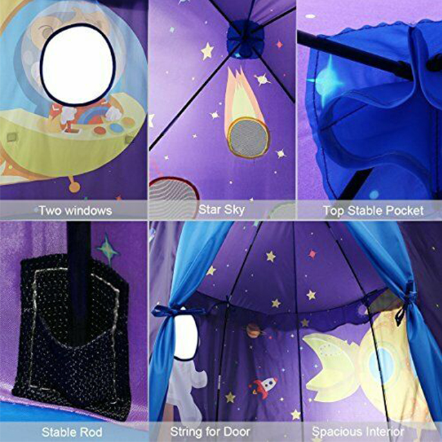 Universe Theme Kids Castle Play Tent ,Children's Pop Up Tent for Boys Girls Indoor and Outdoor