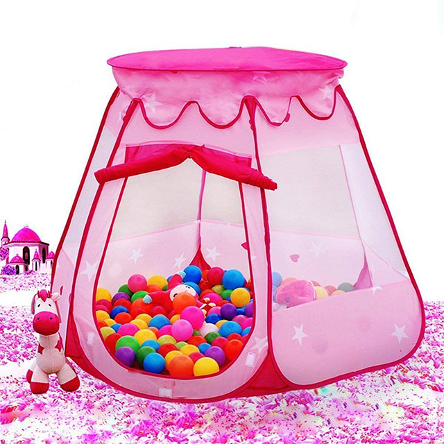 Kids Play Tent, Princess Castle Tent for Girls, Children Pop Up Foldable Play House Ball Pit ,Toddler Playhouse Indoor & Outdoor 
