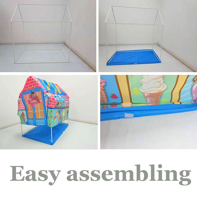 Pink new design protable foldable icecream kids play house tent use for Indoor outdoor