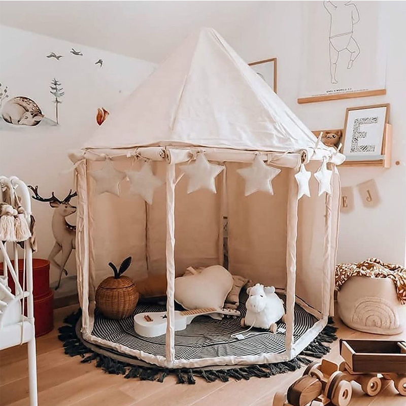 Cotton Canvas Kids Pavilion Tent House Play Room 
