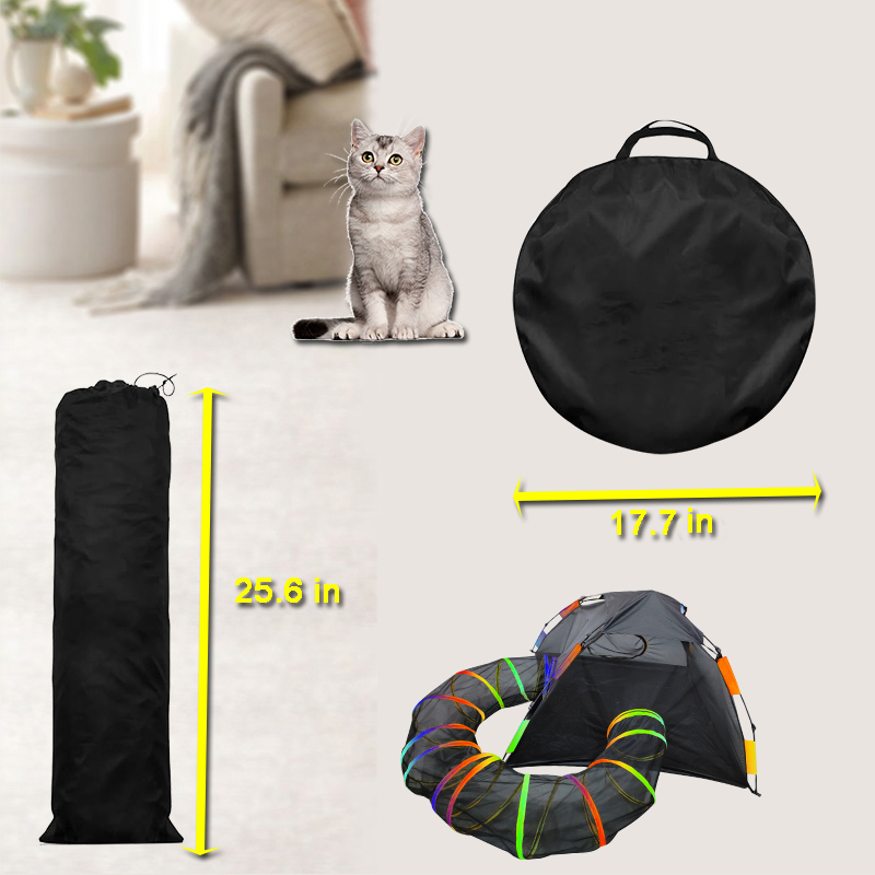 pet tent with round tunnel