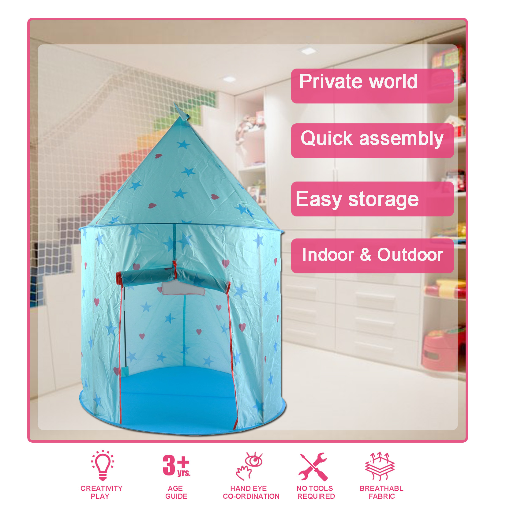 blue castle tent