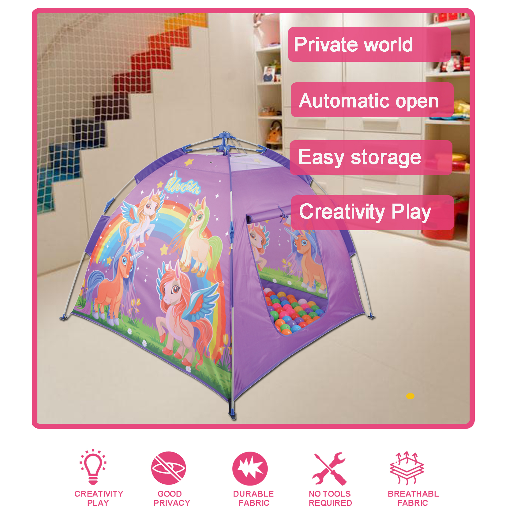 unicorn play tent