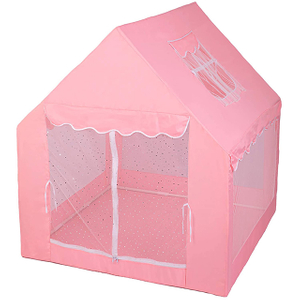 Polyester Pink Princess Girls Play Tent ,Portable Large Playhouse for Children Indoor and Outdoor Games