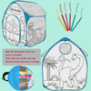 Dinos Pop Up Kids Play Tent For Boys Girls, DIY Print With Imagine, Gamehouse Use for Indoor Outdoor