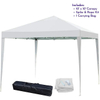White Outdoor Tent Gazebo Pop Up Portable Sun Shelter Tent with Carry Bag,10' x 10' Canopy Tent with Dressed Legs