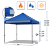 Blue Outdoor 10' x 10' Pop Up Heavy Duty Waterproof Gazebo Tents,Canopy with Metal Frame and Roller Bag
