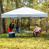 Gray 12' x 12' Instant Straight Leg Canopy ,Outdoor Tent Gazebo Pop Up Portable sun Shelter Tent with Carry Bag