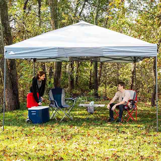 Gray 12' x 12' Instant Straight Leg Canopy ,Outdoor Tent Gazebo Pop Up Portable sun Shelter Tent with Carry Bag