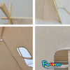 Natural color organic cotton canvas wooden poles teepee tent with window on side