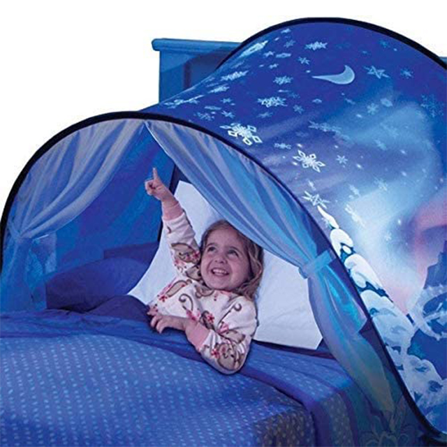 Winter With Snow Fox Theme Unisex Dream Bed Tent for Kids Boys and Girls, Children's Bed Reading Privacy Canopy w/ Storage Bag