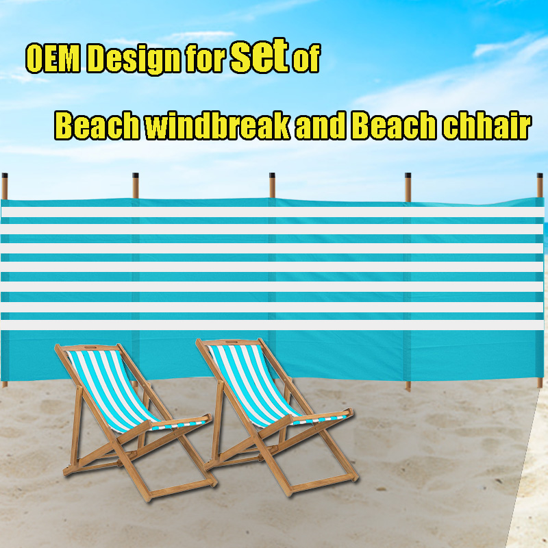Top selling customized 4/5/6/8/10 Pole Stripe Privacy Screen Fence Beach Windbreak