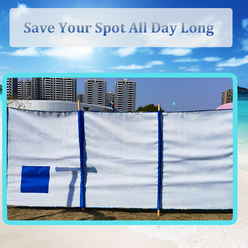 New Leaf Printed Beach Windbreaks Privacy Screen with Mallet and Bag