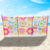 New Daisy Windbreaks Beach FenceFabric Material With Wooden Poles Screen Privacy