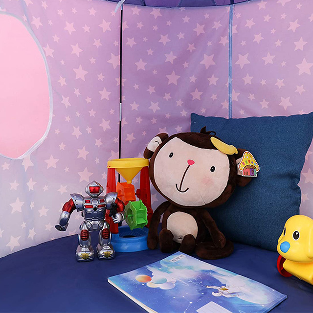 Blue Pop Up Portable Glow in The Dark Stars Kids Play Tent with Star Lights & Carrying Case 