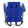 Outdoor Blue fashionable cooler backpack Reclining Aluminum Folding Picnic Portable Camping Low Beach Chair with Cooler Bag