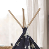 XP-TP062 Dark blue with white star Indian Canvas Teepee Children Playhouse Kids Play Tent for Indoor or Outdoor play with portable carry case