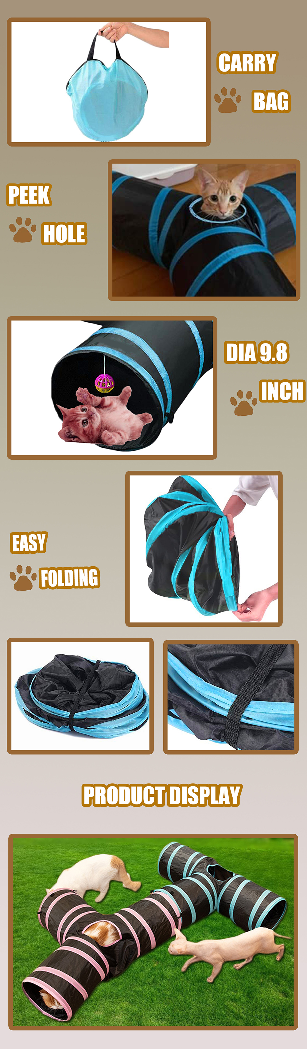 3 ways cat play tunnel